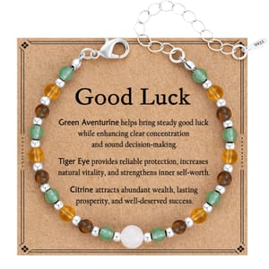 KLIFOWDY Crystal Healing Gemstone Bracelet for Women, S925 Silver Beaded