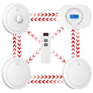CPVAN Wireless Interlinked Smoke, Heat & CO Alarm Bundle 4+1
