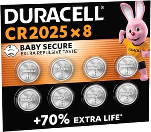 Duracell 2025 Lithium Coin Battery CR2025 8-Pack 3V