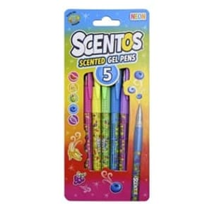 Scentos Set of 5 Fruit Scented Neon Gel Pens