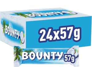 Bounty Coconut Milk Chocolate Duo Bars Bulk Box, 24x57g