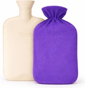 Cassandra Hot Water Bottle with Plain Coloured Fleece Cover, 1.8 L