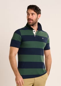Brakeburn Green Sedgebrook Stripe Pique Polo