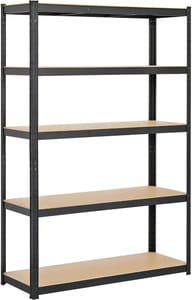 Yaheetech 5-Tier Black Boltless Storage Shelving 180x120x45cm Garage Rack