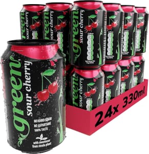 Sour Cherry Soda 330ml X24 Low-Cal, Stevia, No Added Sugar - £9.47 S&S