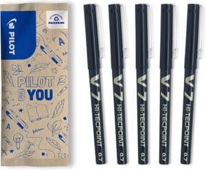 Pilot V7 Hi-Tecpoint Rollerball Pen 0.7mm Black (5) - £4.27 S&S