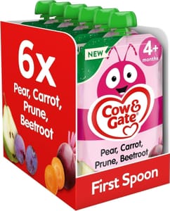 Cow Gate Pear Carrot Prune Beetroot Pouch 6x100g 6+ Months - £2.73 S&S Voucher