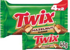 4 Pack Twix Hazelnut Caramel Milk Chocolate, 46g (£1.67/£1.49 S&S)