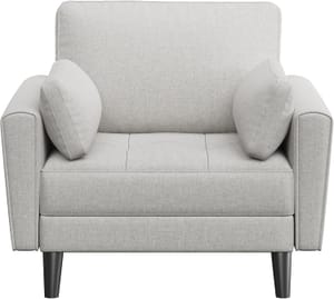 Yaheetech Greige Fabric Oversized Ergonomic High-Back Tub Lounge Armchair