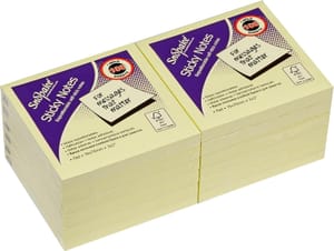 Snopake 76x76mm Yellow Sticky Notes, Pack of 12, 100 Sheets