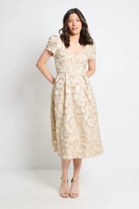 Wallis Jacquard Seam Detail Midi Dress