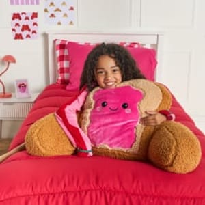 Rosie the Jam Toast Cuddle Cushion - Hot Pink/Natural