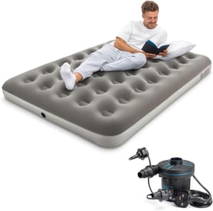 Bestway Premium Camping Double Airbed with Handheld Electric Pump