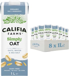 Califia Farms Organic Oat Milk, No Added Sugar, Vegan (8x1L) - £6.55 S&S
