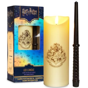 Harry Potter LED Candle with Wand Remote, Hogwarts Crest