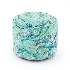 Feather Marble Teal Pouffe