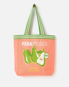 Coral Pera Fresca Fabric Tote Shopper Bag