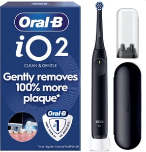 Oral-B iO2 Electric Toothbrush for Adults, Night Black Travel Case