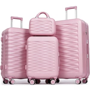 H.yeed 4-Piece Pink ABS Luggage Set with TSA Lock