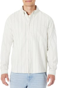 Amazon Essentials Men's Oversized Cotton Button-down Shirt, XL