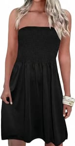 Plus Size Strapless Leopard Bandeau Off-Shoulder Sundress