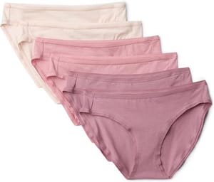Amazon Essentials Women's Cotton Bikini Brief, Dusty Rose/Pale Pink, Medium