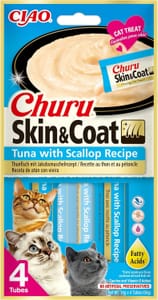 INABA Churu Skin & Coat Cat Treat Tuna Scallop 4x14g - £1.90 S&S