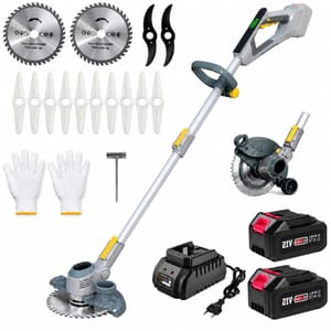 Cordless Grass Trimmer with 2 Batteries, Adjustable