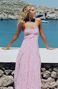 Halter Neck Midi Dress with Polka Dots