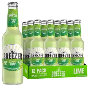 BREEZER Zingy Lime Alcoholic Drink 3.4% ABV 12x27.5cl
