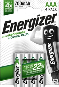 Energizer Power plus AAA Rechargeable Batteries (4-Pack) 700 mAh - £5.39 S&S