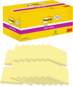 Post-It Super Sticky Notes, 14+2 Free Pads, 1440 Sheets, 76x76mm - £14 S&S