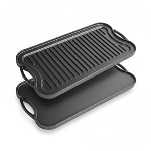 Nuovva Cast Iron Griddle Pan - Double-Sided, Pre-Seasoned, 50x25cm
