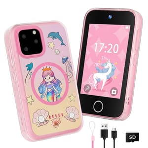 Kids 3.5-Inch Touchscreen Smart Toy Phone, Mermaid-Pink, Girls and Boys