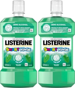 Listerine Smart Rinse Mild Mint Mouthwash, 2x500ml, Kids, Sugar-Free - £5.31 S&S