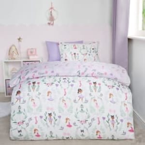 OHS Kids Ballerina Print Reversible Duvet Cover Set