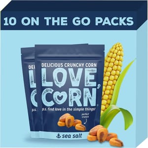 LOVE CORN Sea Salt Crunchy Snack (10x45g), Gluten-Free, Kosher, Vegan