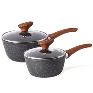 Nuovva Marble Induction Saucepan Set with Lid, Non-Stick, 2pc (16/18cm)
