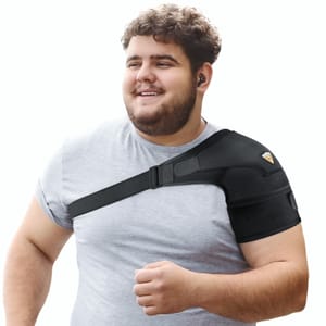 FIGHTECH Shoulder Brace, Adjustable Support Strap, Black, XXL