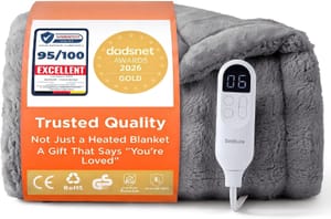 Bedsure Electric Heated Throw Blanket, Bubble Grey 130x160 Cm