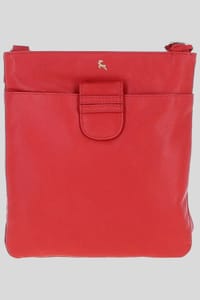 Genuine Leather Crossbody X Shoulder Bag with Golden Accents