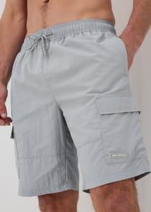 Grey Long Length Cargo Swim Shorts Grey XS