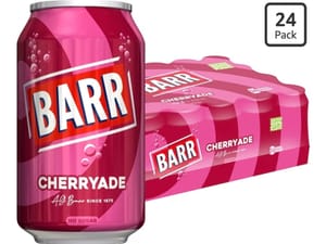 Barr Cherryade Zero Sugar Sparkling Soft Drink, 24 Pack, 330ml Cans