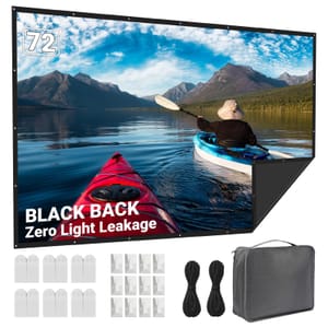 LEORFI 72-Inch Projector Screen with Black Backing, Portable