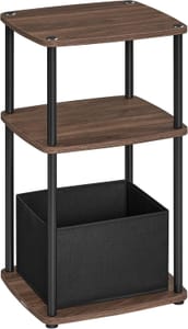 SONGMICS HOME Side Table 3-Tier Nightstand with Fabric Basket