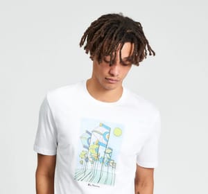 Short Sleeve Festival Flag Tshirt in White