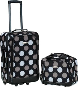 Rockland Fashion Softside Upright Luggage Set, 2-Piece, Black Dot (14/19)