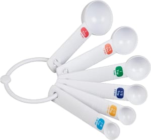Tala 6-Piece Plastic Measuring Spoons Set, White