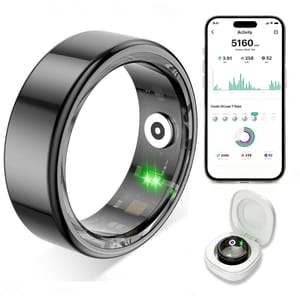 Smart Ring Fitness Tracker for iOS/Android: HR, Sleep, SpO2, Waterproof