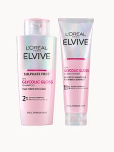L'Oral Paris Elvive Glycolic Gloss Shampoo and Conditioner Set for Dull Hair
